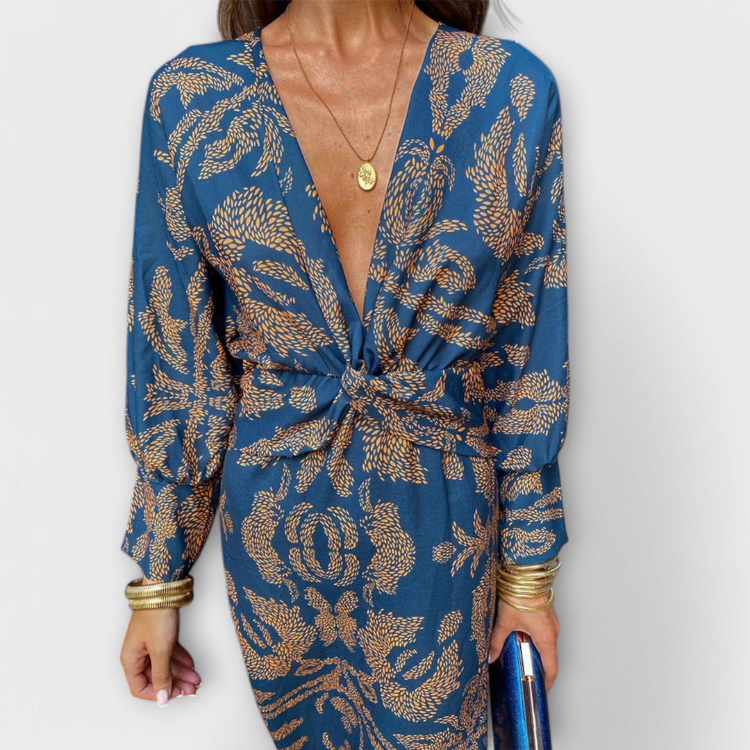 Mode Lumiére™ Oriana - Elegant Long-Sleeve Dresses