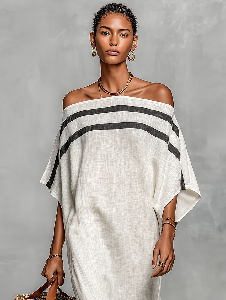 Sophie | Off-the-Shoulder Linen Maxi Dress