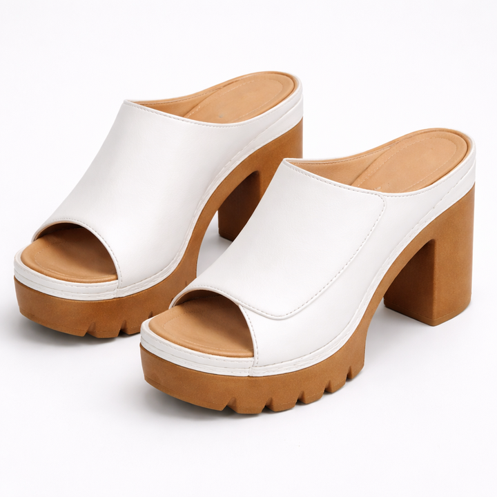 Orélianne | Stable Heel Platform Mules