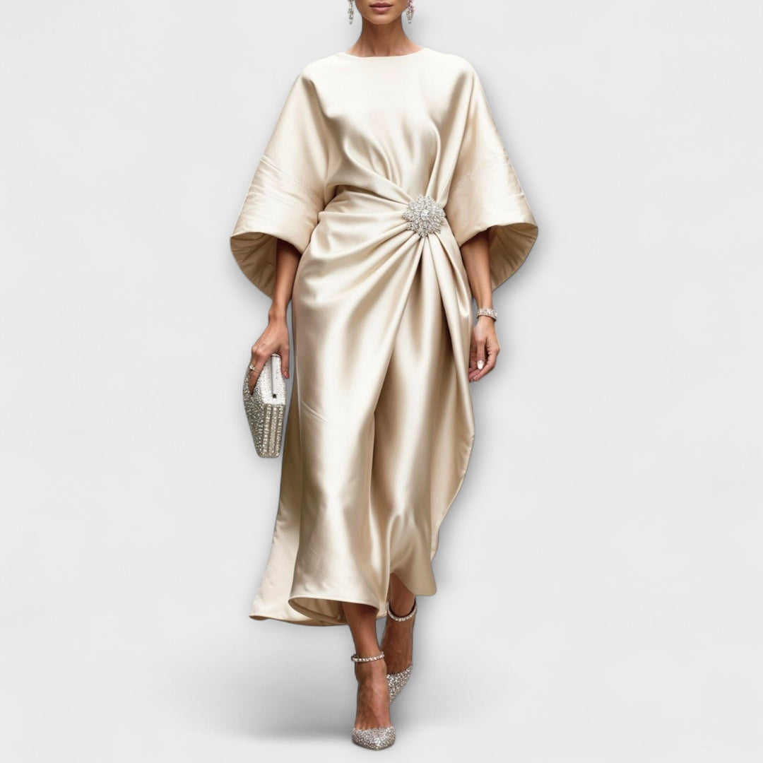 Luxurious satin maxi dresses with sequins