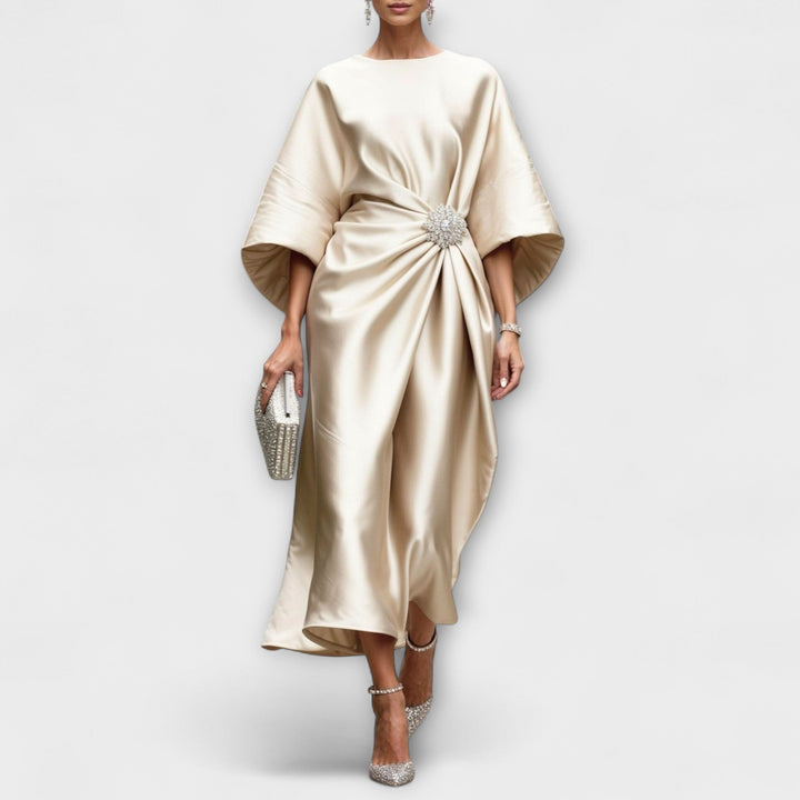 Luxurious satin maxi dresses with sequins