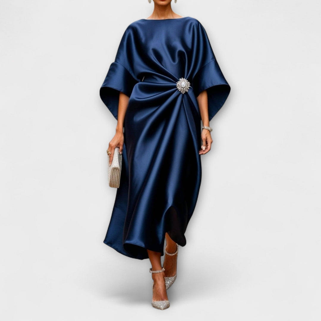 Luxurious satin maxi dresses with sequins