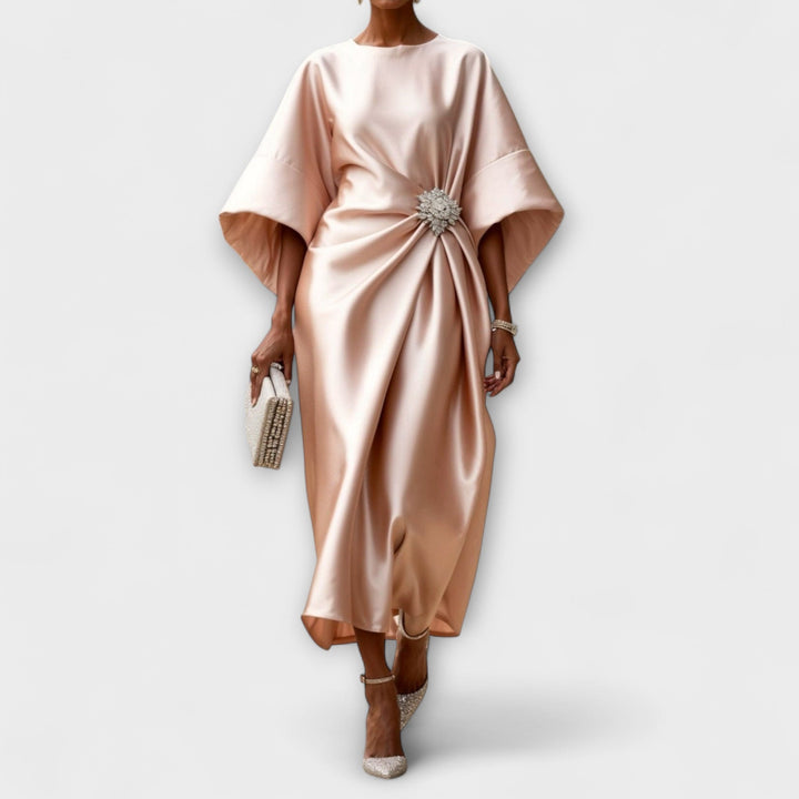 Luxurious satin maxi dresses with sequins