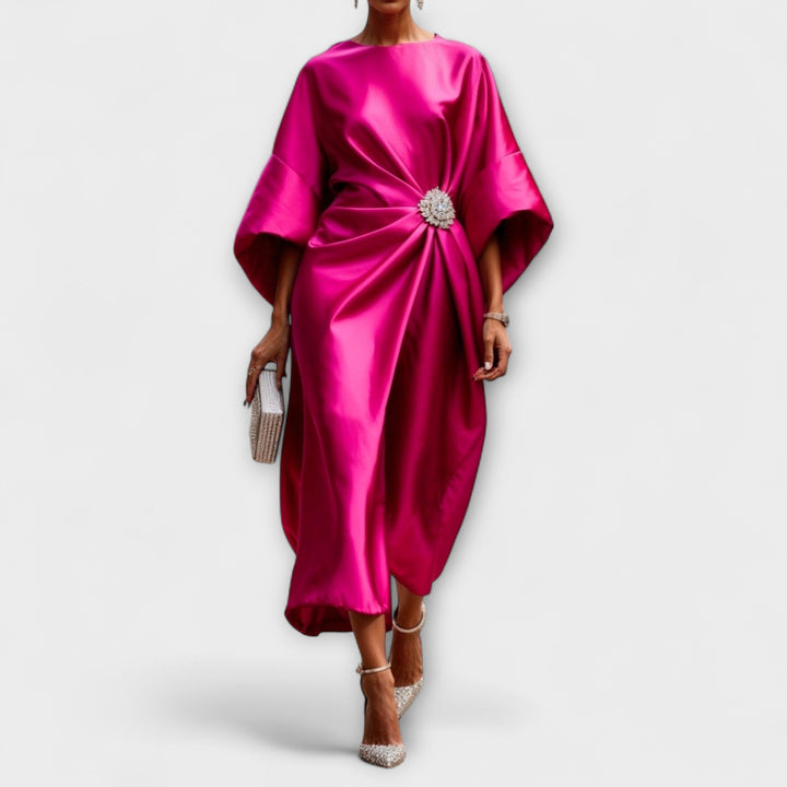 Luxurious satin maxi dresses with sequins