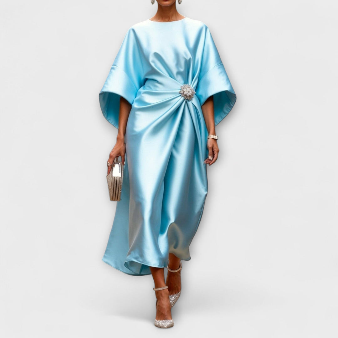 Luxurious satin maxi dresses with sequins