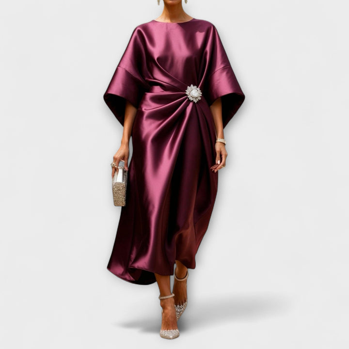 Luxurious satin maxi dresses with sequins