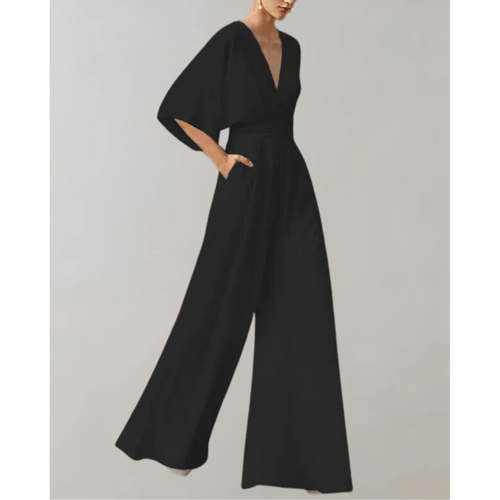 Celia | V-Neck & Wide-Leg Jumpsuit
