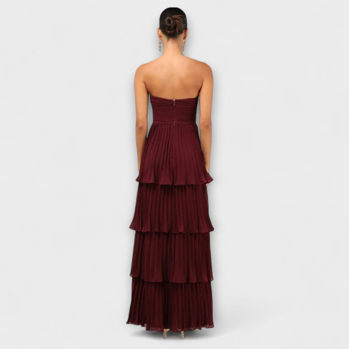 Mode Lumiére™ - Strapless maxi dress with shirred detailing