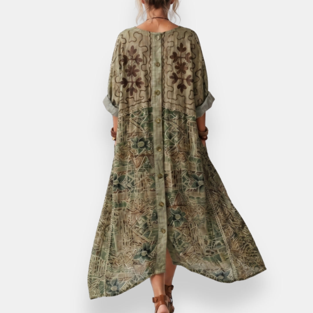 Aziliz | Patchwork Kaftan Dress