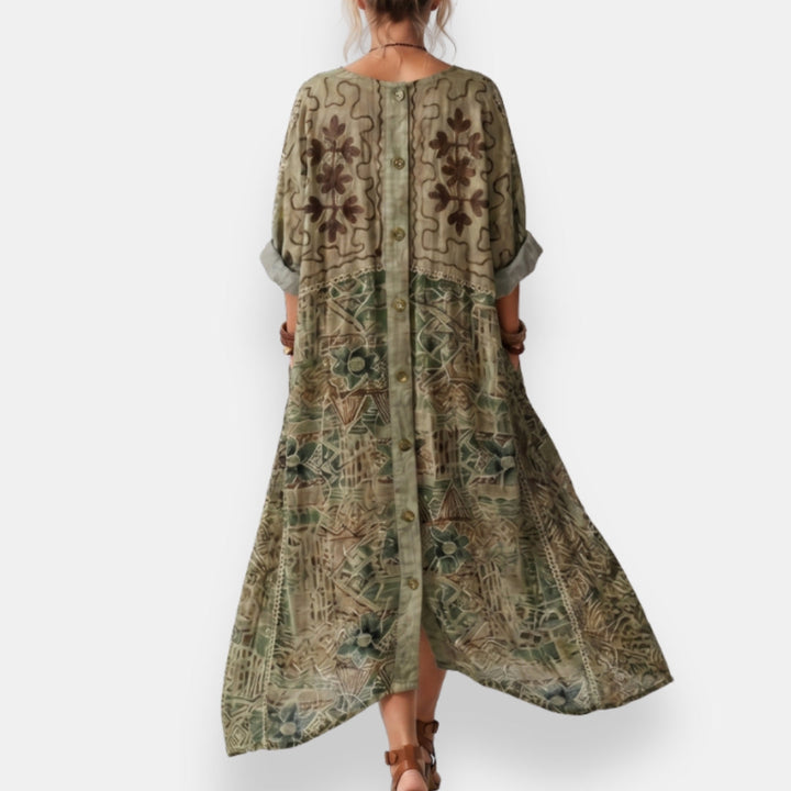Aziliz | Patchwork Kaftan Dress