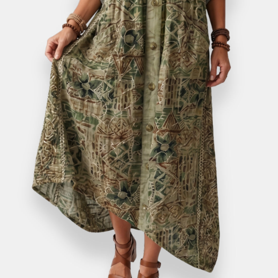 Aziliz | Patchwork Kaftan Dress