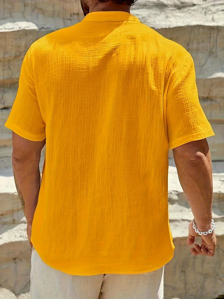 Lightweight Fashion | Elegant Stand-Up Collar Summer Shirt