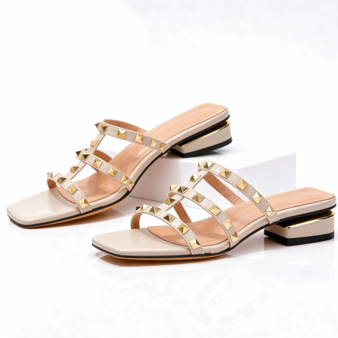 Velisanne | Studded Mules Stable Heel Comfort
