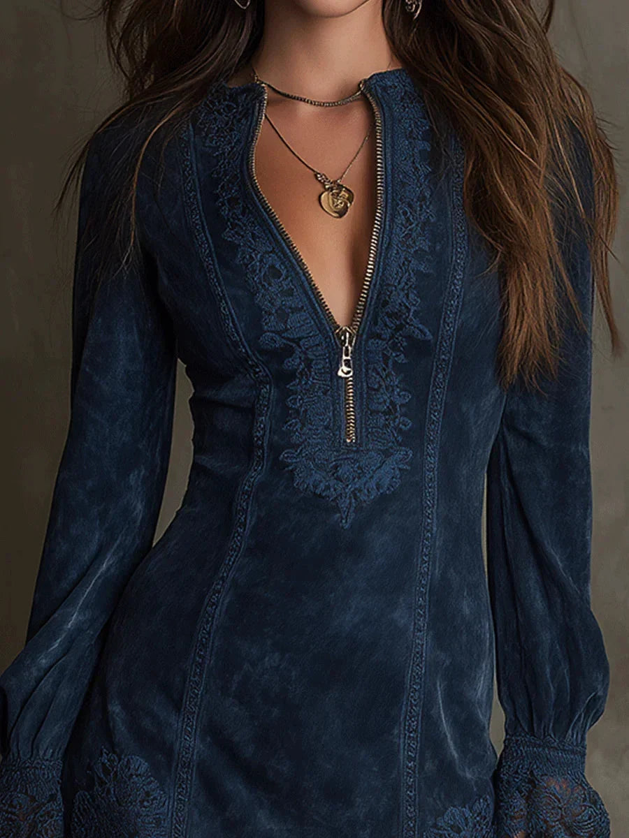 Jasmira | Suede Lace Mini Dress