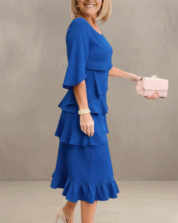 Light Mode | RUFFLED MIDI DRESS