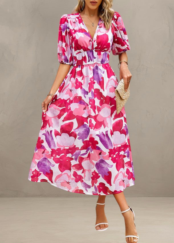 Light Mode | FLATTERING FLORAL MIDI DRESS