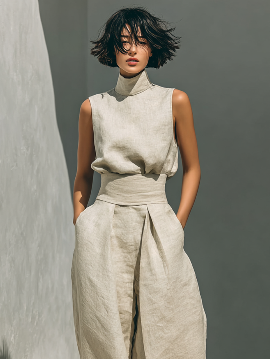 Mode Lumiére™ | WOMEN'S COTTON WIDE LEG PANT SET