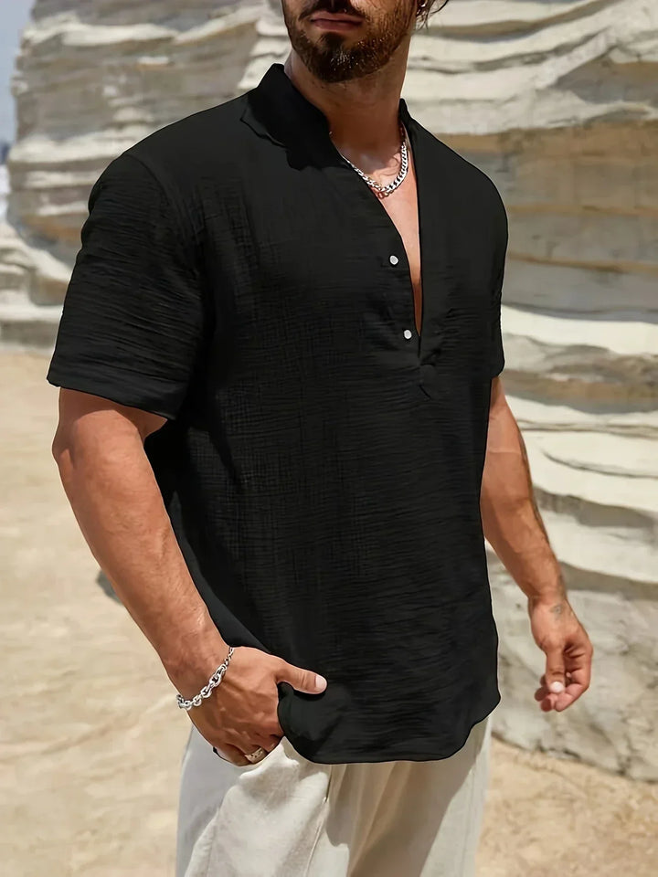 Lightweight Fashion | Elegant Stand-Up Collar Summer Shirt