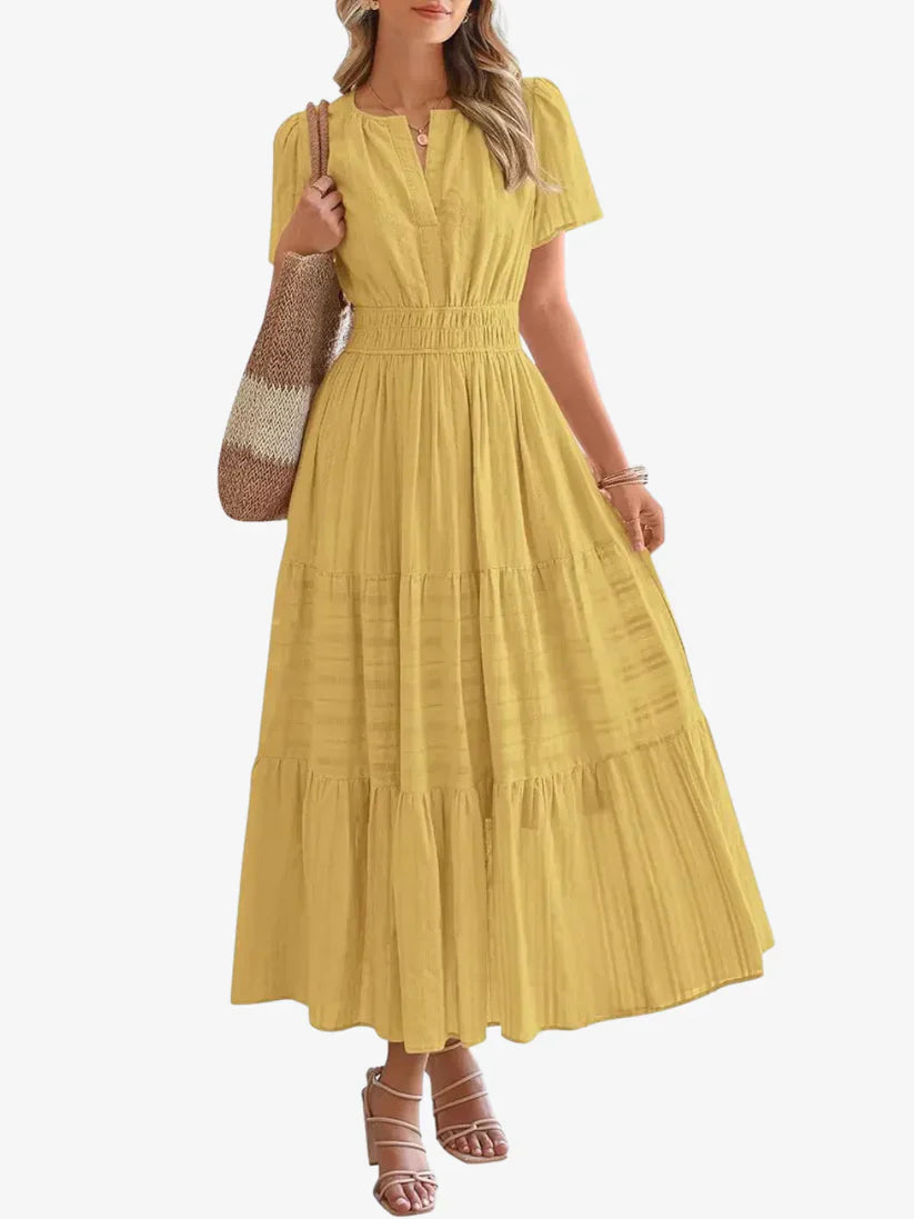 Sophie | Flared Gathered Waist Maxi Dress