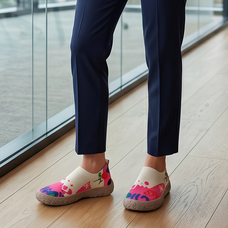Zara | Artistic Print Slip-Ons & Flexible Sole