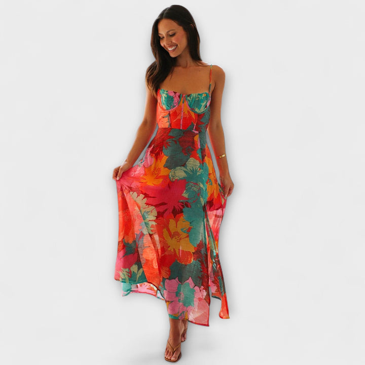 Audrey - Women's Floral Print Dress - Stylish and Attractive