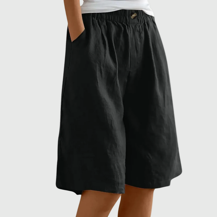 Mode Lumiére™| Marie Elastic Waist Loose Shorts
