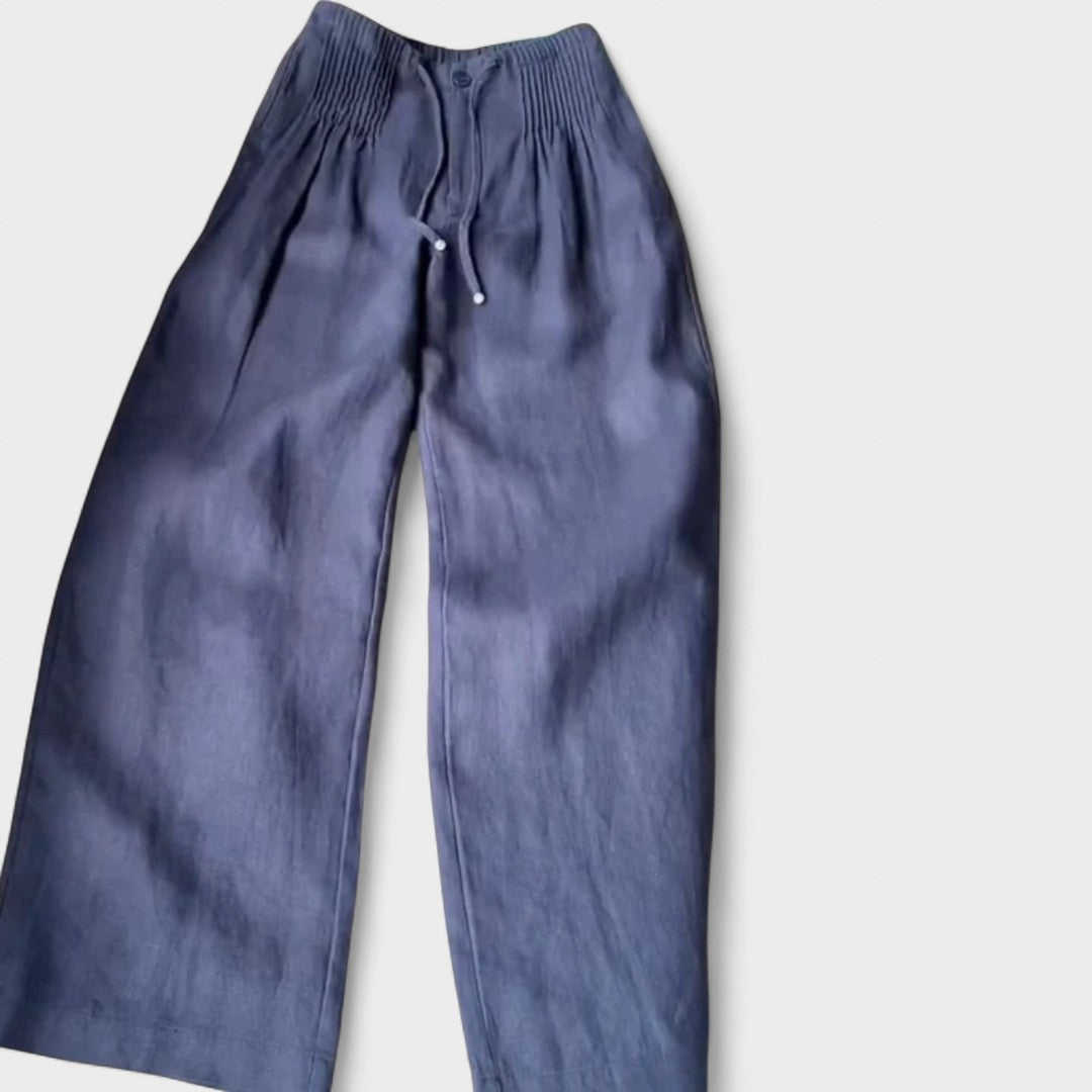 Mode Lumiére™ | Cotton and Linen Wide-Leg Trousers