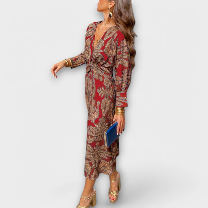 Mode Lumiére™ Oriana - Elegant Long-Sleeve Dresses
