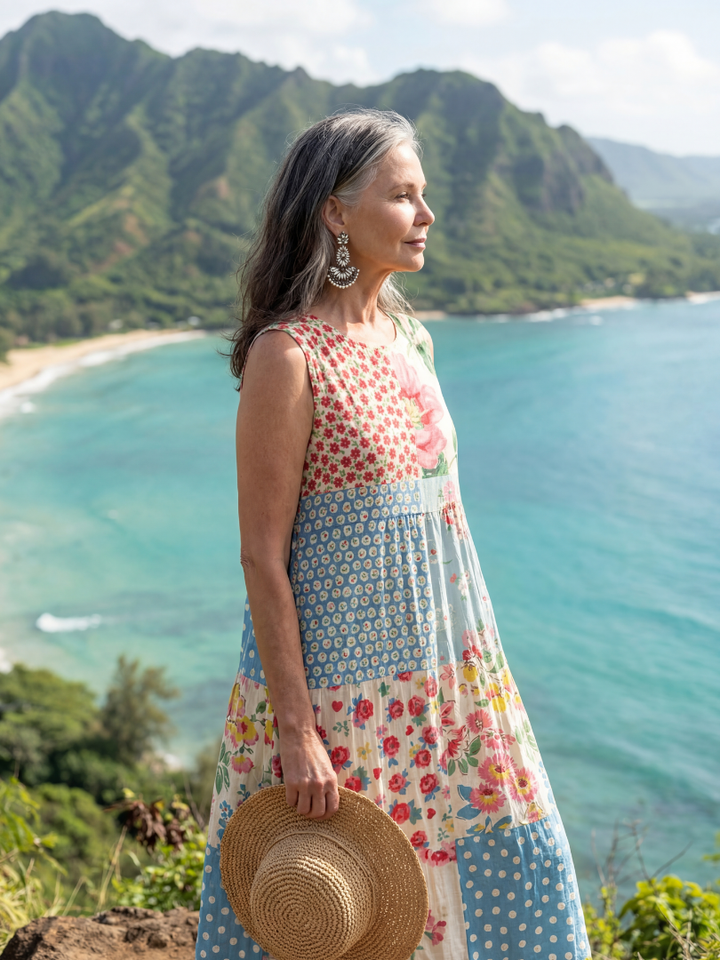 Kira | Coastal Floral Midi Dress