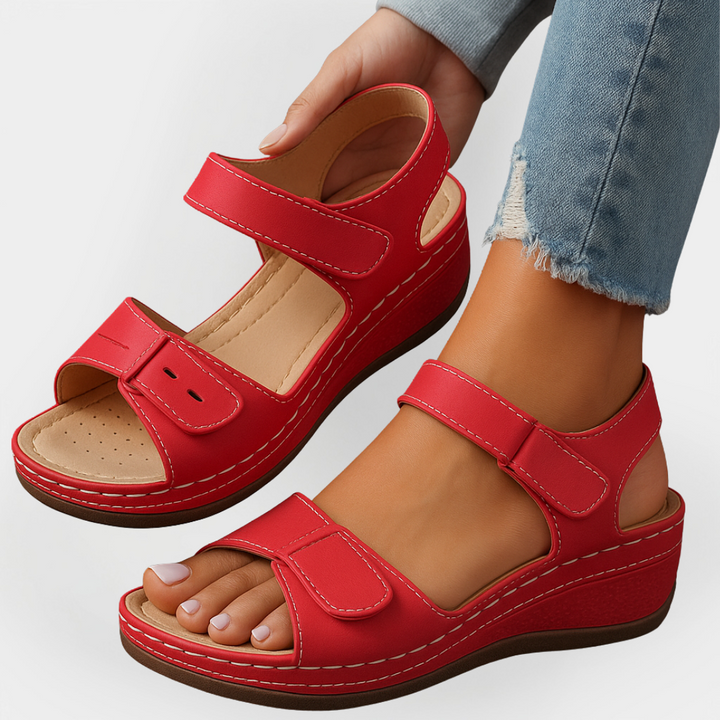 Mode Lumiére™ Leather Orthopedic Sandals with Heel
