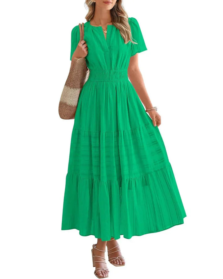Sophie | Flared Gathered Waist Maxi Dress