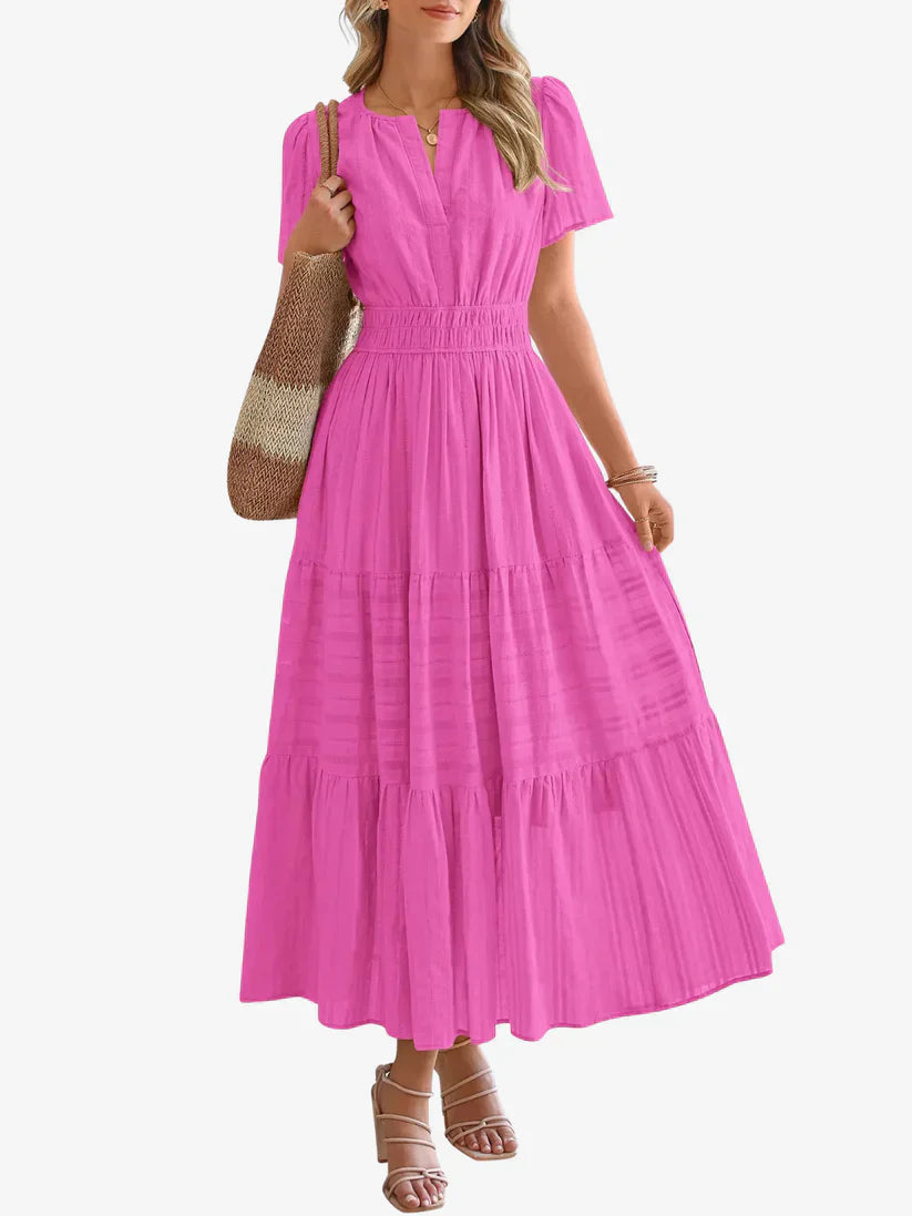 Sophie | Flared Gathered Waist Maxi Dress