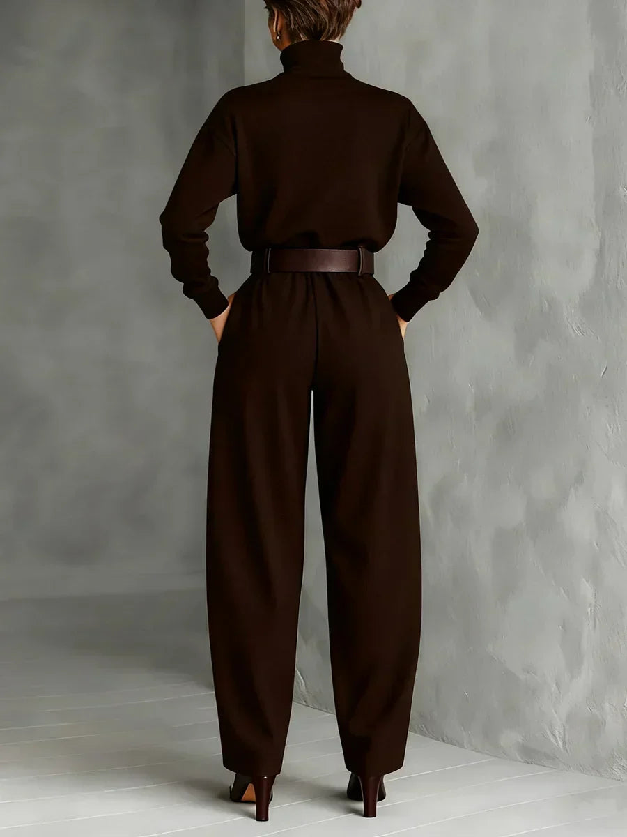 Jessica™ Elegant Set: Chic Top and Straight-Leg Trousers