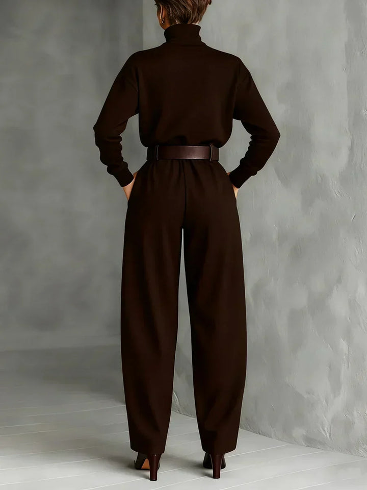 Jessica™ Elegant Set: Chic Top and Straight-Leg Trousers