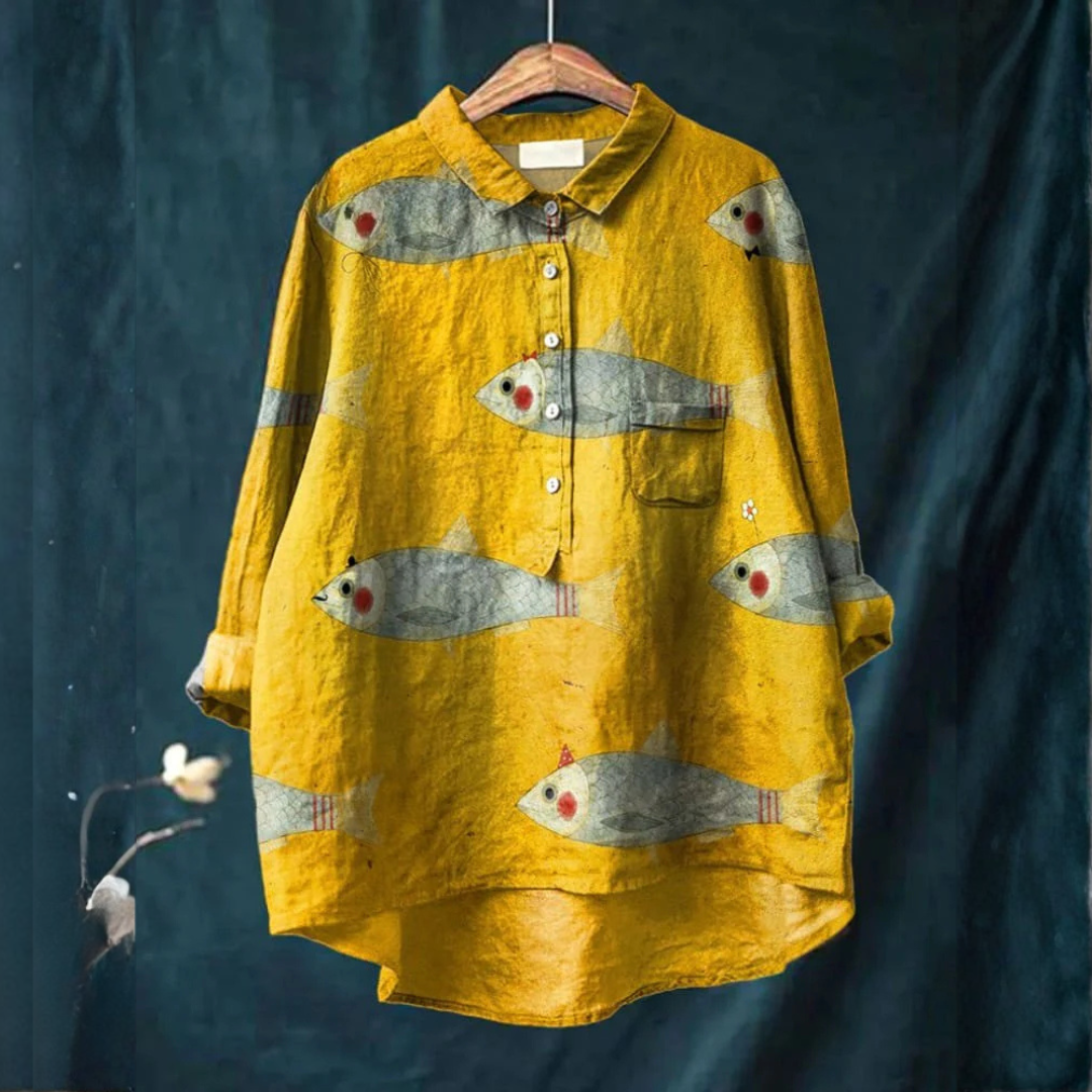 Mode Lumiére™| Elegant Navy Patterned Shirt