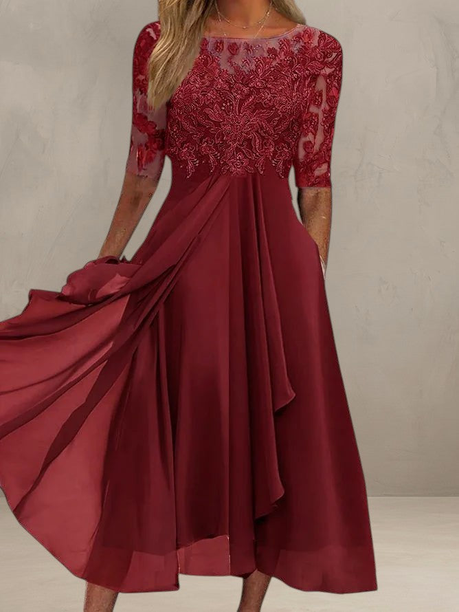 Light Mode | ELEGANT LACE MIDI DRESS
