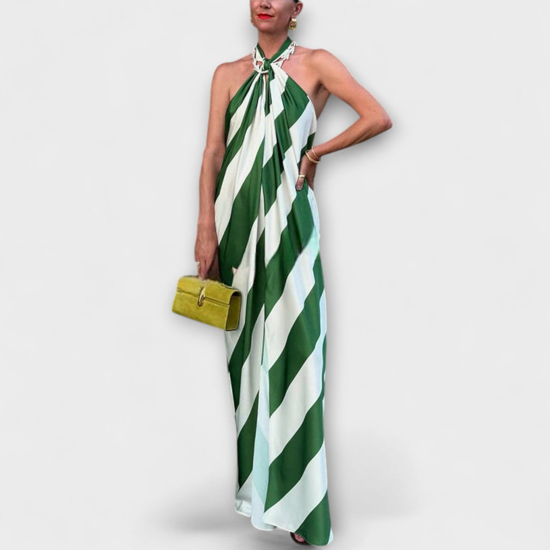 Marlowe - Striped Backless Maxi Dress