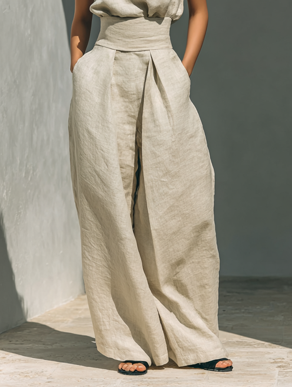 Mode Lumiére™ | WOMEN'S COTTON WIDE LEG PANT SET