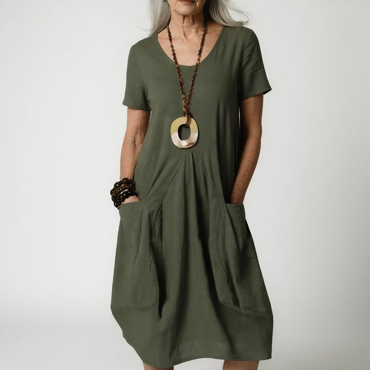 Céline™ — Flowy Dress Enhanced Waist Elegance