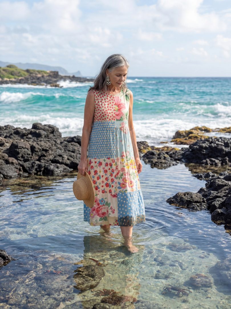 Kira | Coastal Floral Midi Dress