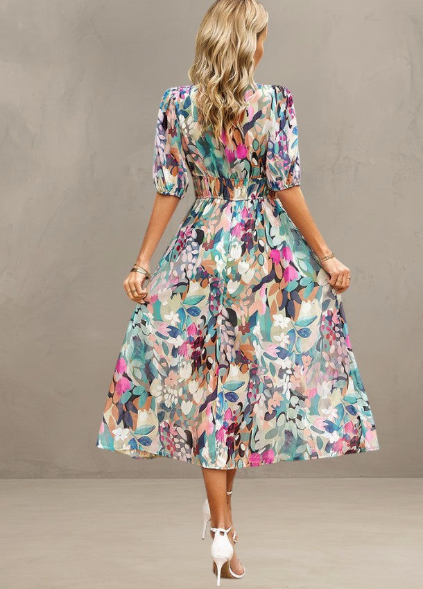 Light Mode | FLATTERING FLORAL MIDI DRESS