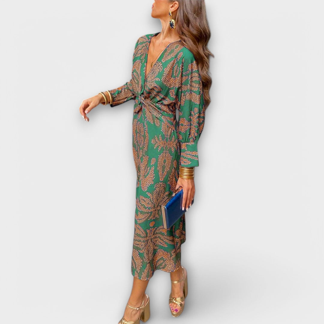 Mode Lumiére™ Oriana - Elegant Long-Sleeve Dresses