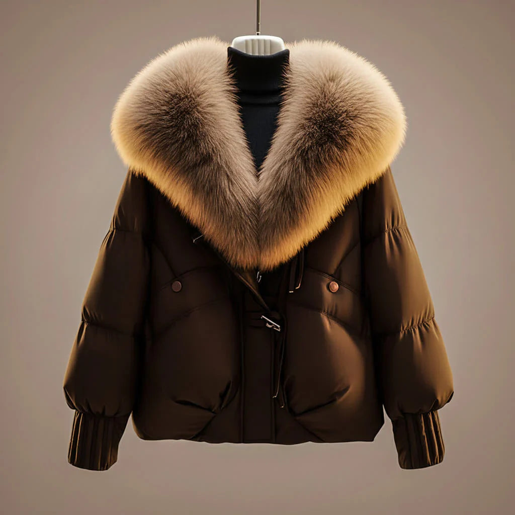 Willow - Padded Coat with Fur Collar