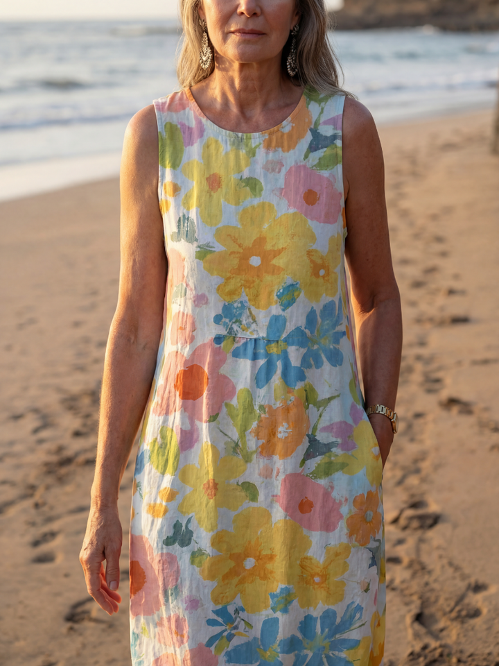 Talia | Coastal Textured Midi Dress