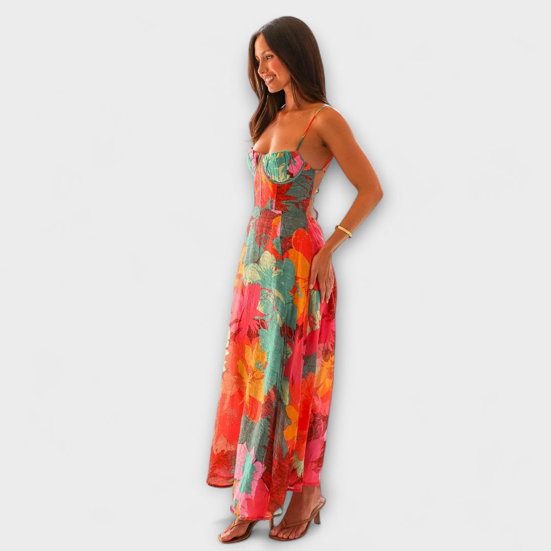 Audrey - Women's Floral Print Dress - Stylish and Attractive