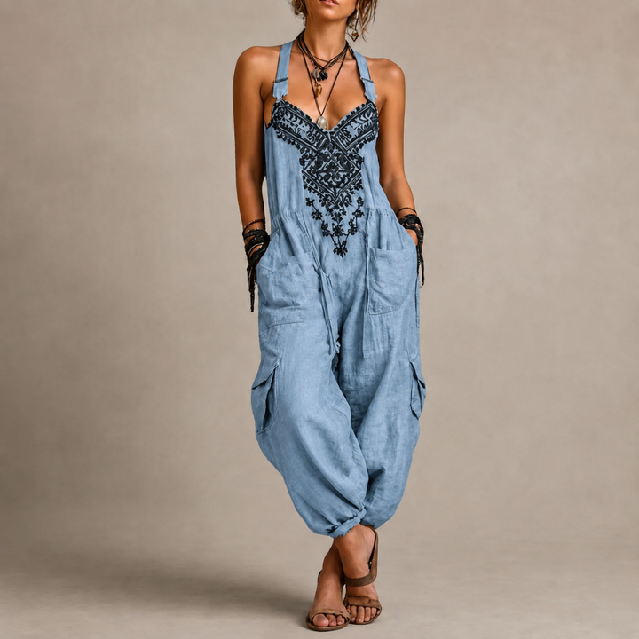 Astrid – Embroidered bohemian jumpsuit