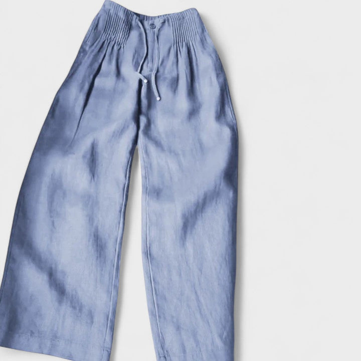 Mode Lumiére™ | Cotton and Linen Wide-Leg Trousers