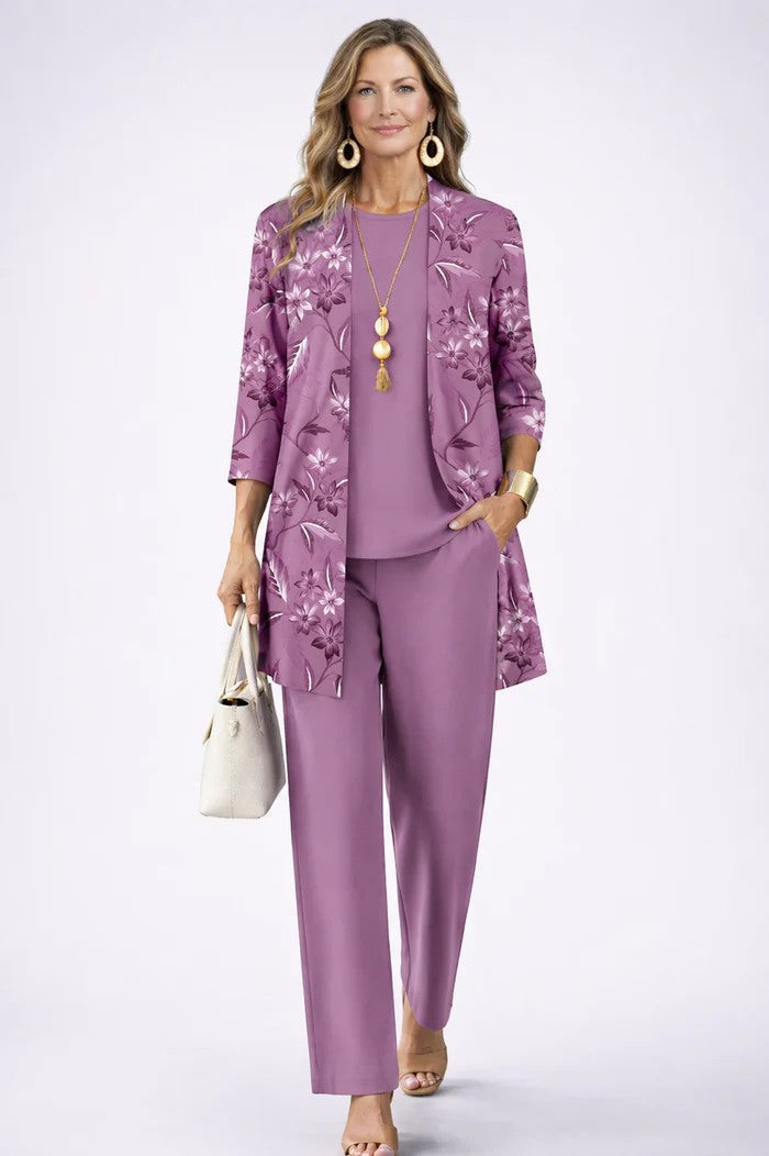 Margaret | 3-Piece Leaf Print Set