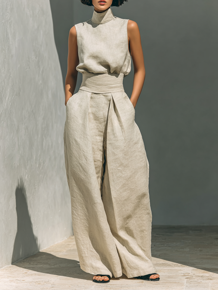 Mode Lumiére™ | WOMEN'S COTTON WIDE LEG PANT SET