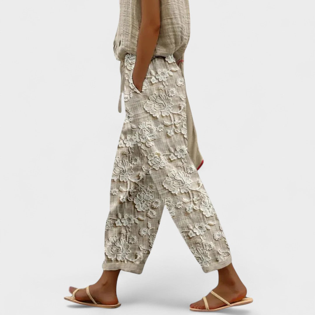 Mode Lumiére™ Elastic & Comfortable Floral Pants